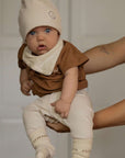 Organic Muslin Bibs - Walnut/Sand