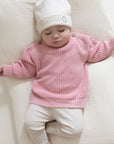 Organic Oversize Knit Pulli - Candy Pink