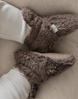 Organic Teddy Booties - Mocha