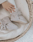 Organic Fleece Booties - Taupe Melange