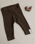 Organic Knit Leggings - Chocolate Brown
