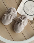 Organic Fleece Booties - Taupe Melange