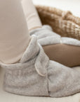 Organic Fleece Booties - Light Grey Melange