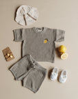 Organic Summer Knit Shorts - Khaki