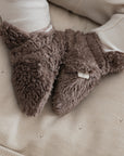Organic Teddy Booties - Mocha