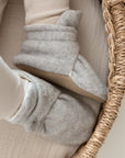 Organic Fleece Booties - Light Grey Melange