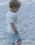 Organic Terry Shorts - Blue Striped