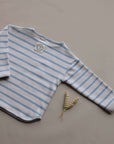 Organic Rib Sweatshirt - Blue Striped