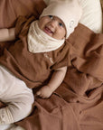 Organic Muslin Bibs - Walnut/Sand