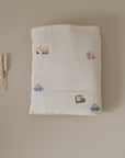 Organic Muslin Swaddle - Little Driver - 120x120cm