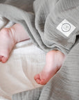 Organic Muslin Swaddle - Grey - 120x120cm