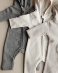 Organic Fleece Overall - Light Beige Melange