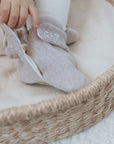 Organic Fleece Booties - Taupe Melange