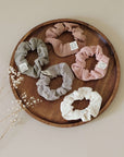 GOTS Organic Muslin Scrunchies - Dusty Rose/Caramel - SALE