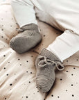 Organic Knit Booties - Khaki - S A L E
