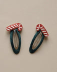 Hair Clips - Candy Cane - Pack of 2