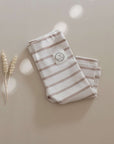 Organic Rib Leggings - Caramel Striped