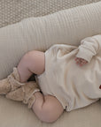 Organic Teddy Booties - Cream