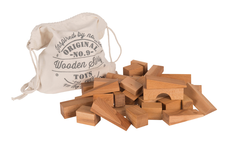Natural Wooden Blocks with Bag 50 Pieces – Cosy Roots GmbH