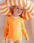 Sustainable UV Longsleeved Bathing Suit - Bright Orange (UV STANDARD 801)