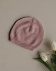 Organic Thin Knit Beanie - Dusty Rose