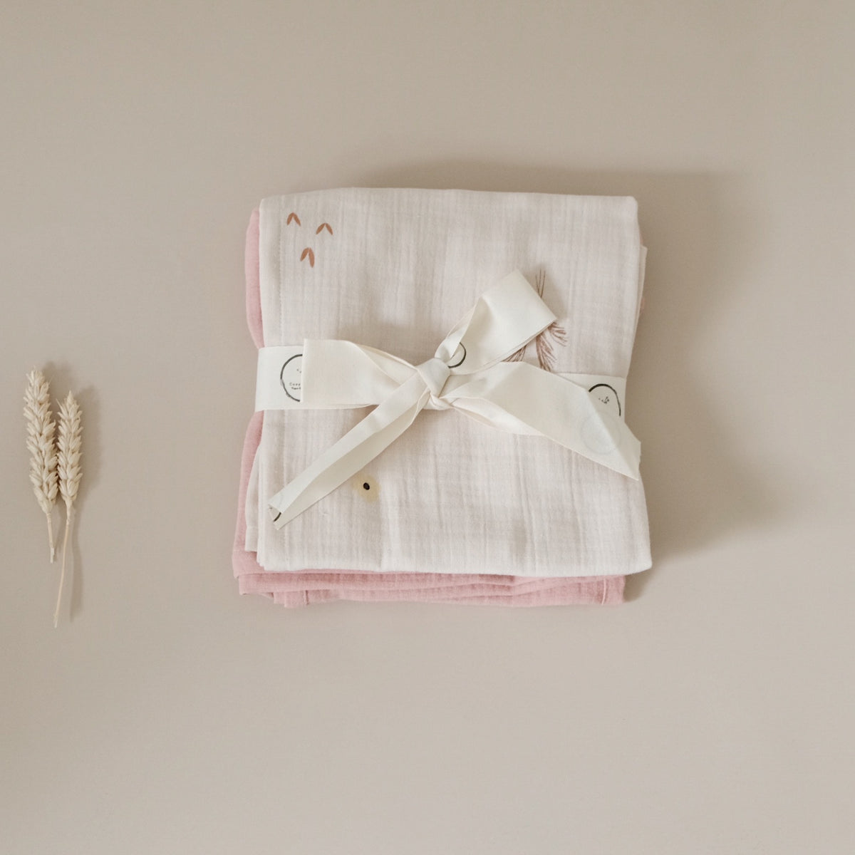 Organic Muslin Swaddle Set Wildflowers/Dusty Rose Cosy Roots
