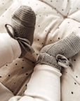 Organic Knit Booties - Khaki - S A L E