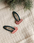 Hair Clips - Candy Cane - Pack of 2