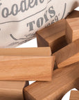 Natural Wooden Blocks with Bag - 50 Pieces