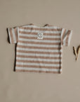 Organic Terry Shirt - Latte Striped