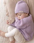 Organic Thin Knit Beanie - Lavender