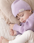 Organic Thin Knit Beanie - Lavender