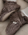 Organic Teddy Booties - Mocha