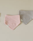Organic Muslin Bibs - Dusty Rose/Caramel