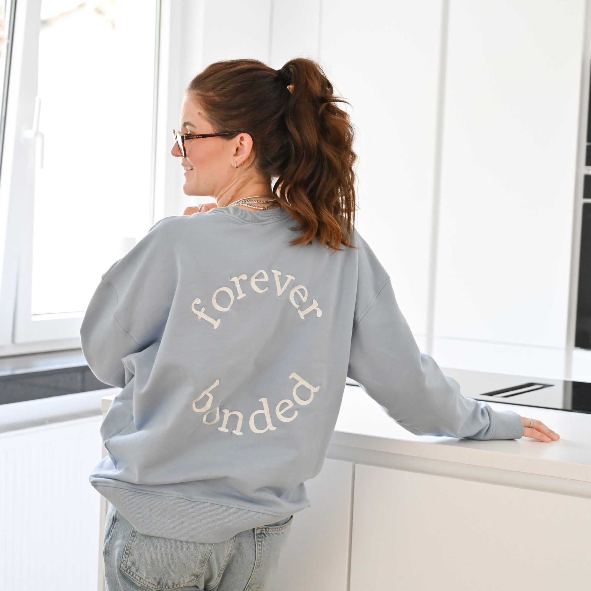 Family Sweatshirt -  MUM - Dusty Blue - Forever Bonded