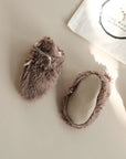 Organic Teddy Booties - Mocha - SALE
