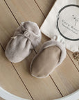 Organic Fleece Booties - Taupe Melange