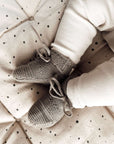 Organic Knit Booties - Khaki - S A L E