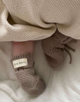 Organic Knit Booties - Caramel