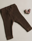 Organic Knit Leggings - Chocolate Brown