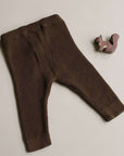 Organic Knit Leggings - Chocolate Brown