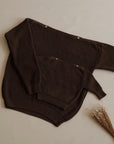Organic Oversize Knit Pulli - Chocolate
