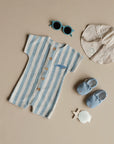 Organic Terry Onesie - Blue Striped