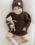 Organic Oversize Knit Pulli - Chocolate