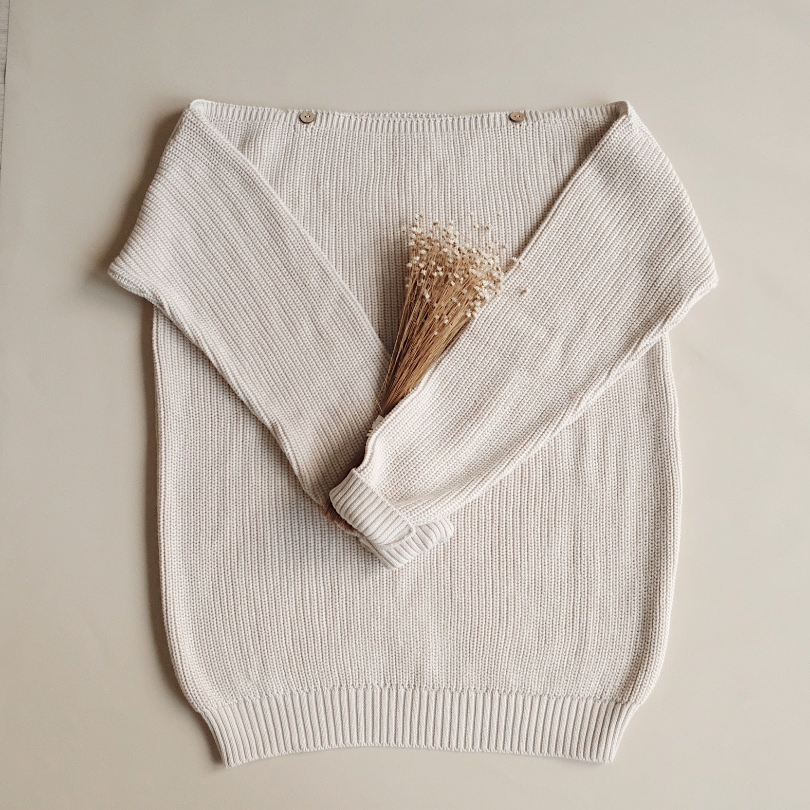 Organic Oversize Knit Pulli - MUM - Sand