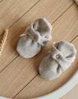 Organic Fleece Booties - Light Grey Melange