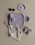 Organic Oversize Knit Pulli - Lavender