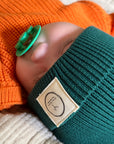 GOTS Organic Knit Beanie - Forest Green