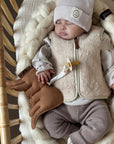 Organic Teddy Vest - Cream