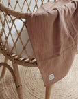Organic Muslin Swaddle - Walnut - 120x120cm - S A L E